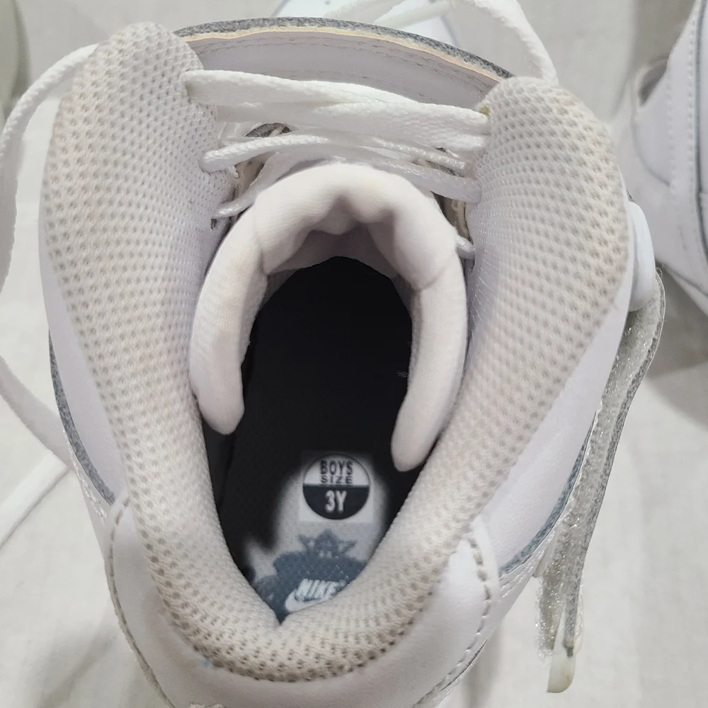 Nike Air Force 1 Mid PS Sneaker Triple White 3Y - Picture 7 of 7